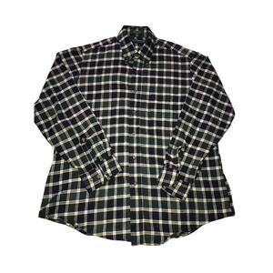 VTG Claybrooke Outdoors Button Up Plaid Long Sleeve Flannel Shirt Cotton Size L